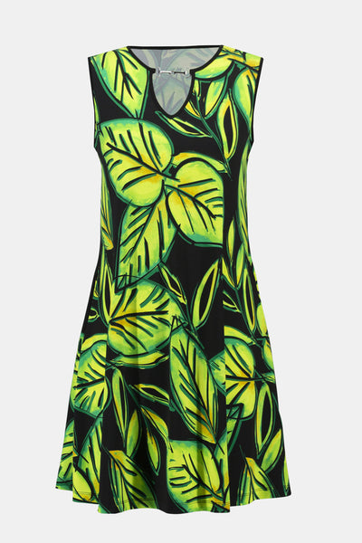 Joseph Ribkoff: Leaf Print Keyhole Neck Dress Style 241119 –  lolasfashions.ca