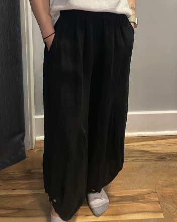 Me & Gee Black Linen Pants 19-787