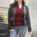 Franky Lyman Faux Suede Moto Jacket 233824u