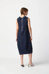 Joseph Ribkoff - Midnight Blue Textured Sleeveless Cocoon Dress Style 241204