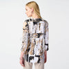 Joseph Ribkoff Abstract Print Zip Tunic Top Vanilla Multi 231310