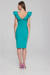 JOSEPH RIBKOFF Ocean Blue Ruffle Sheath Dress Style 241747