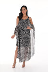 Frank Lyman Dress 246208U Long Dress Animal Print Black/Beige