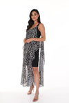 Frank Lyman Dress 246208U Long Dress Animal Print Black/Beige