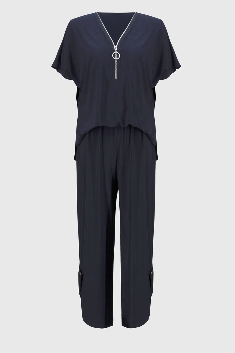 Joseph RIbkoff Cropped V-neck Jumpsuit Style 251044