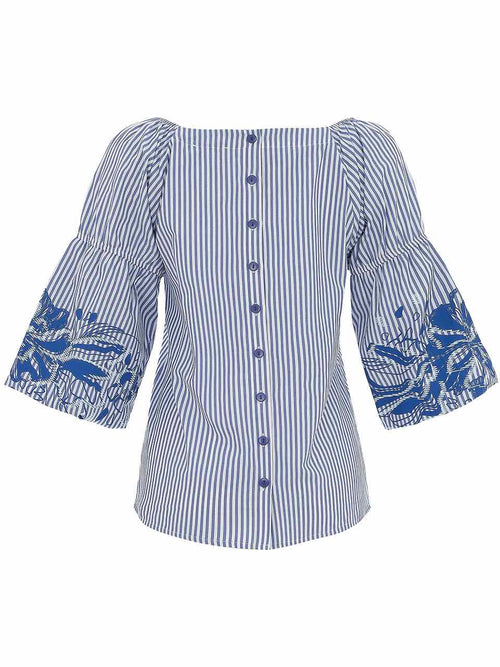Dolcezza Boho Blouse “Blue Lotus” (25155)