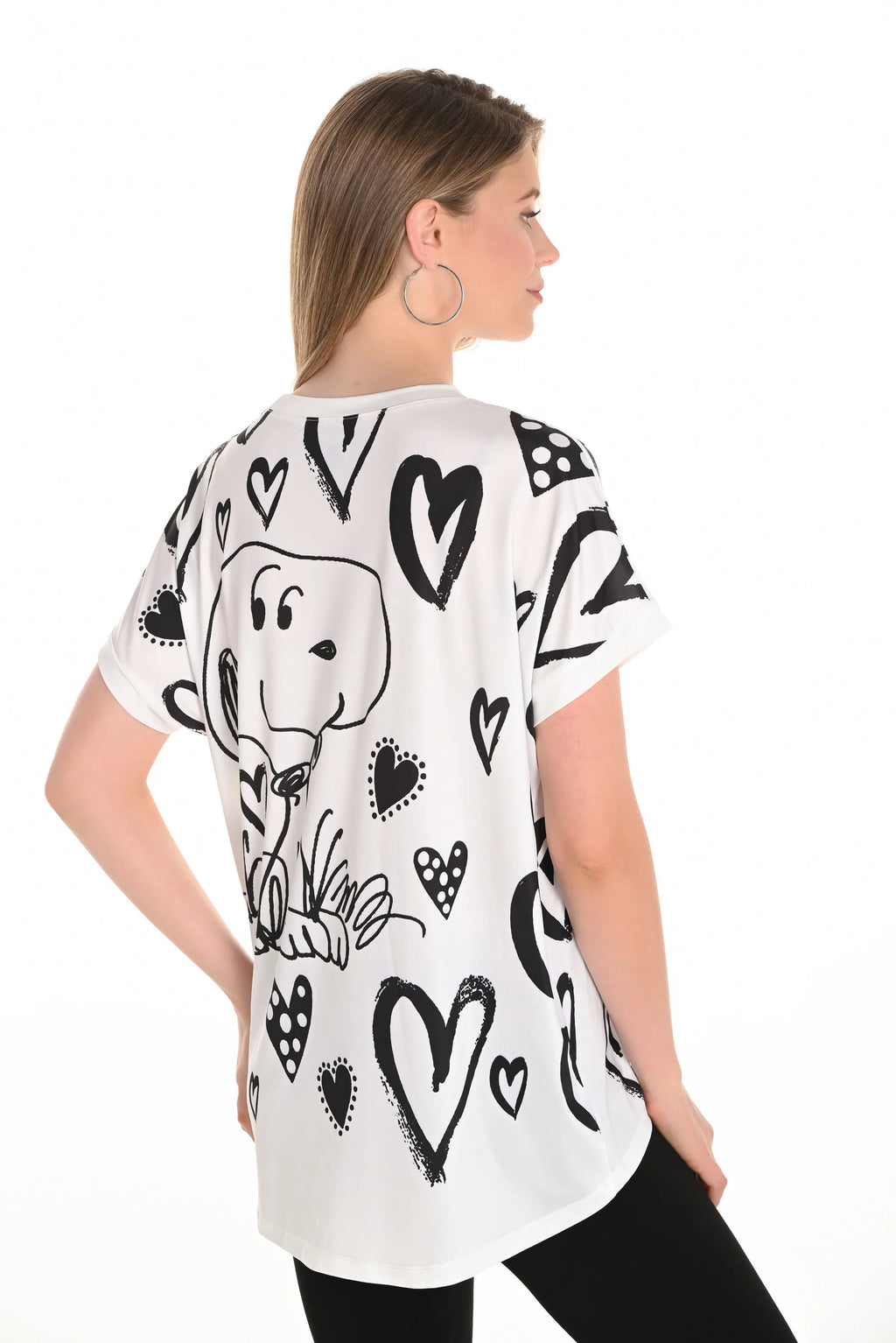 Frank Lyman Off-White/Black Casual Print Short Sleeve Top Style 251591