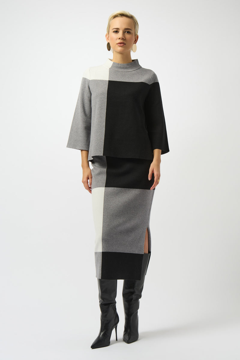Joseph Ribkoff High Neck Color-block Pullover Style 253907