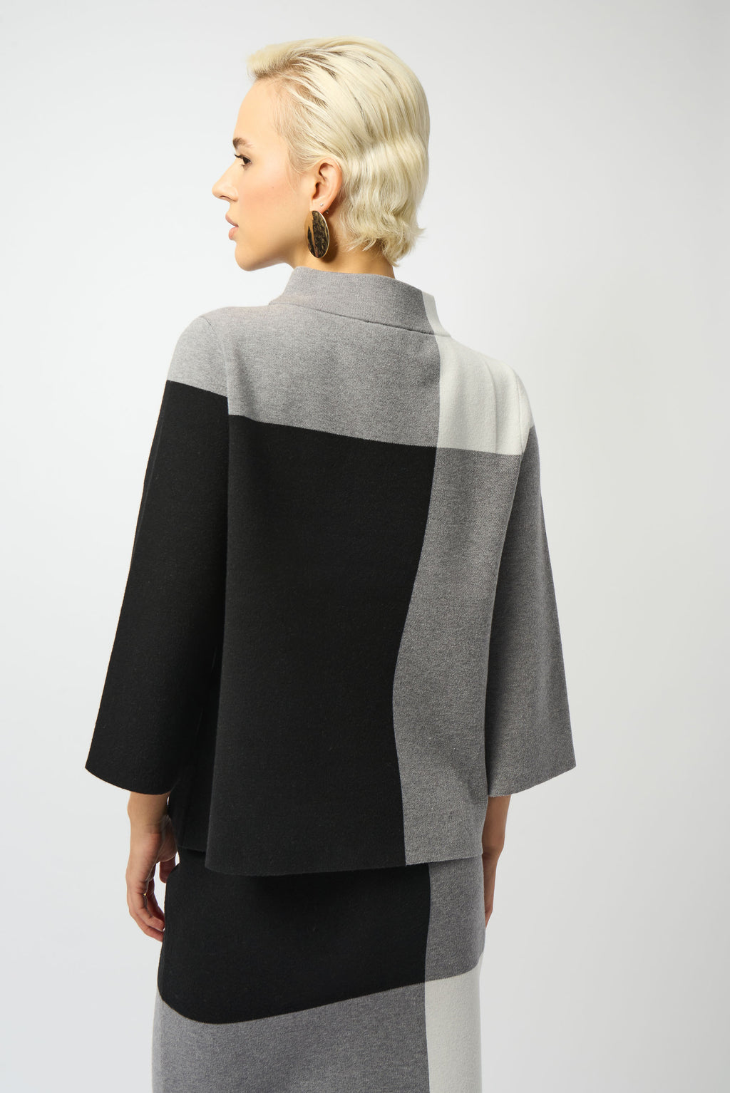 Joseph Ribkoff High Neck Color-block Pullover Style 253907