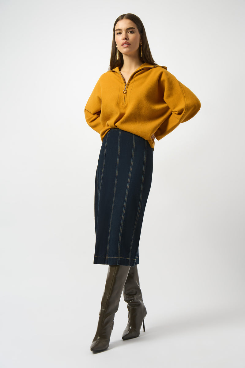 Joseph Ribkoff Stitch Detail Denim Skirt Style 253996