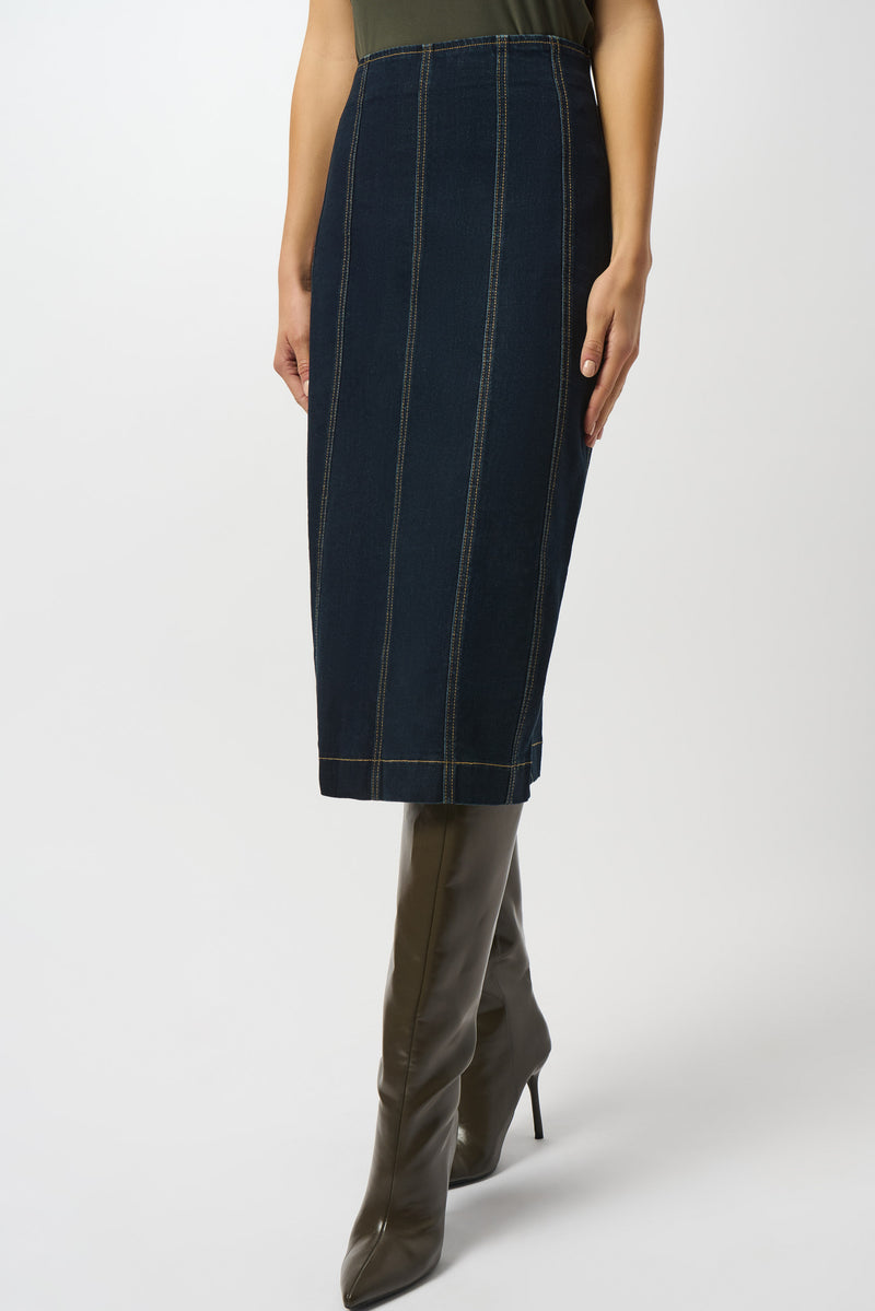 Joseph Ribkoff Stitch Detail Denim Skirt Style 253996
