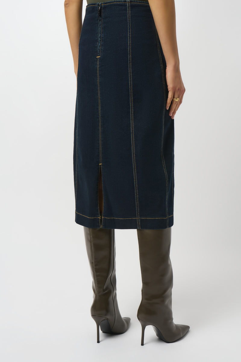 Joseph Ribkoff Stitch Detail Denim Skirt Style 253996