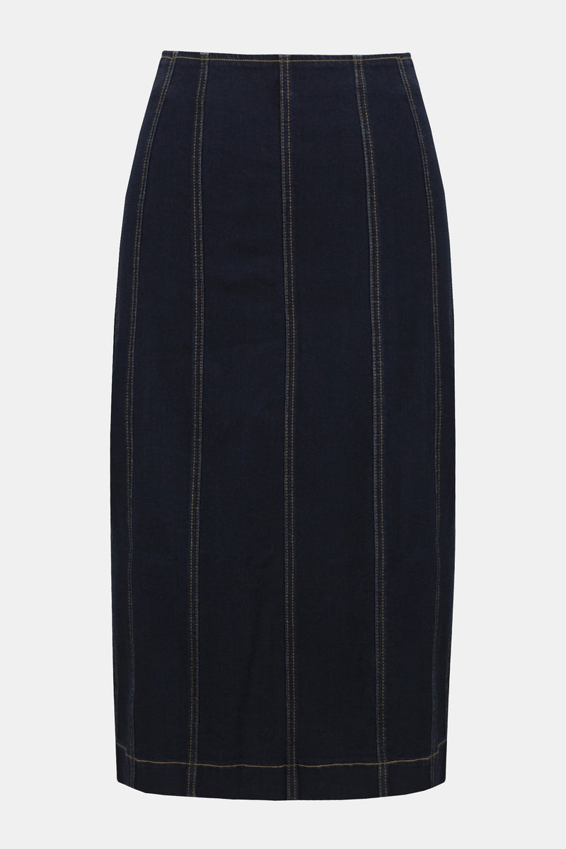 Joseph Ribkoff Stitch Detail Denim Skirt Style 253996