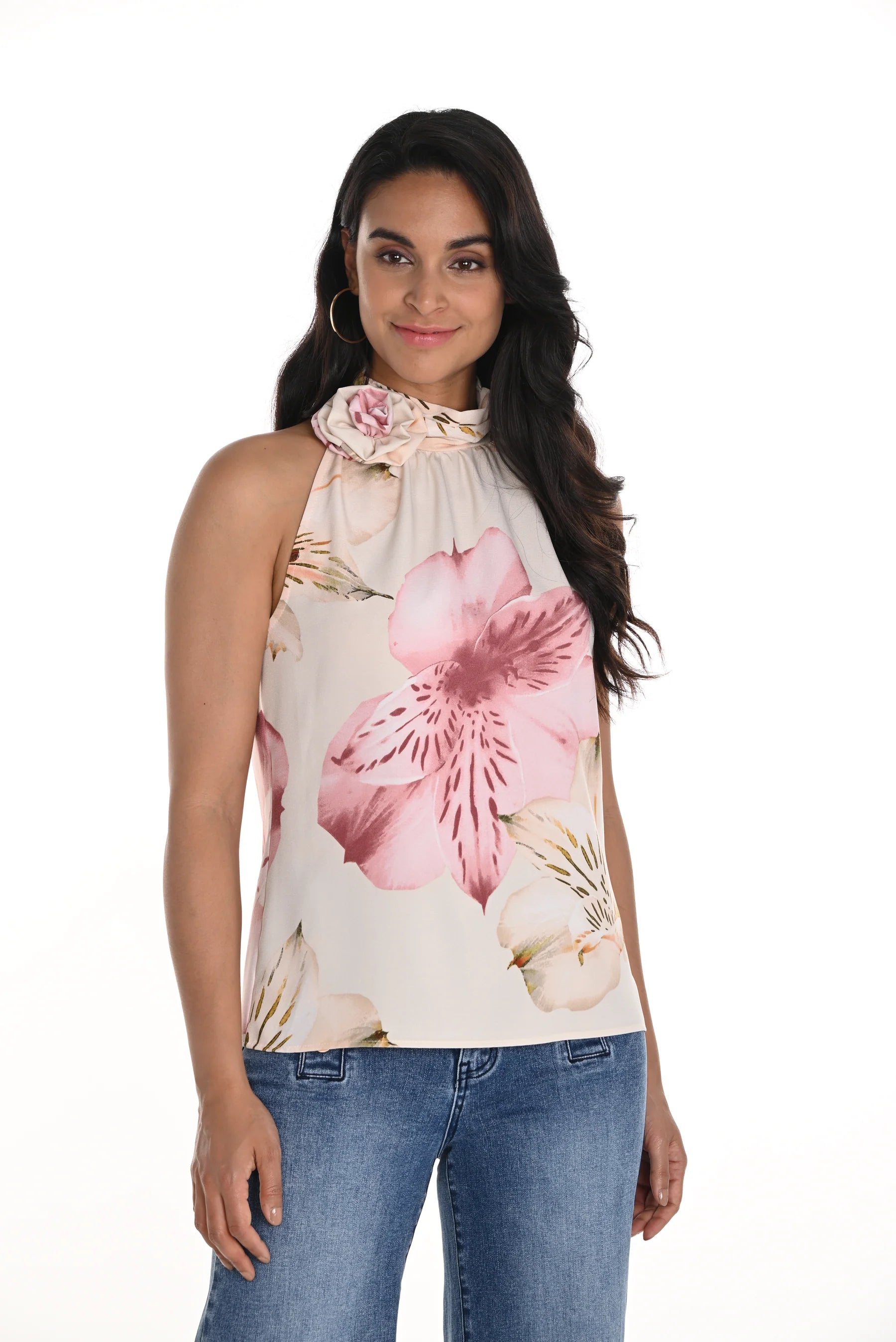 Frank Lyman Floral Halter Sleeveless Top 256332 – lolasfashions.ca
