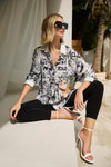 Frank Lyman Jewel Embellished Graphic Shirt Style 256706u