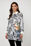 Frank Lyman Jewel Embellished Graphic Shirt Style 256706u
