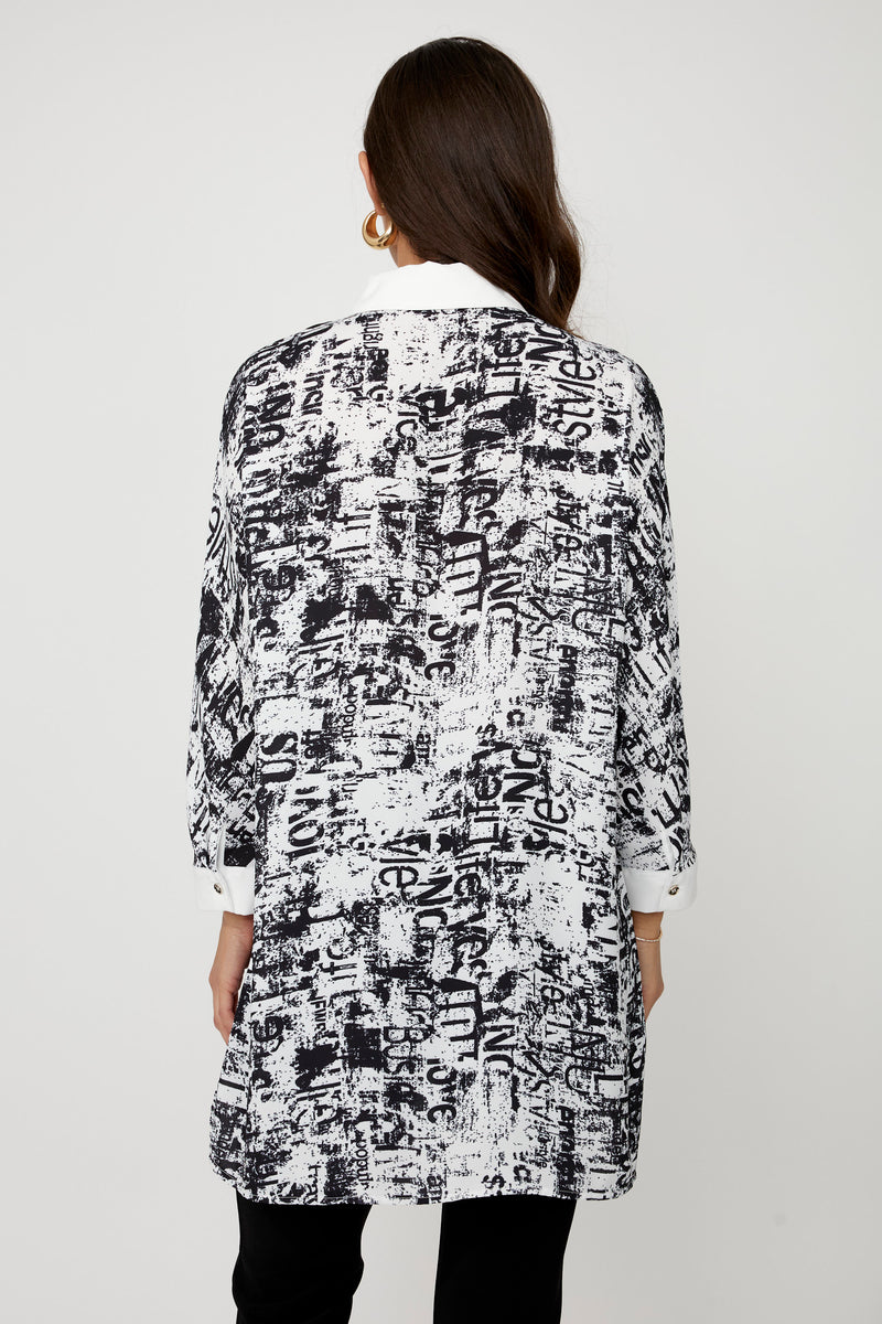 Frank Lyman Jewel Embellished Graphic Shirt Style 256706u