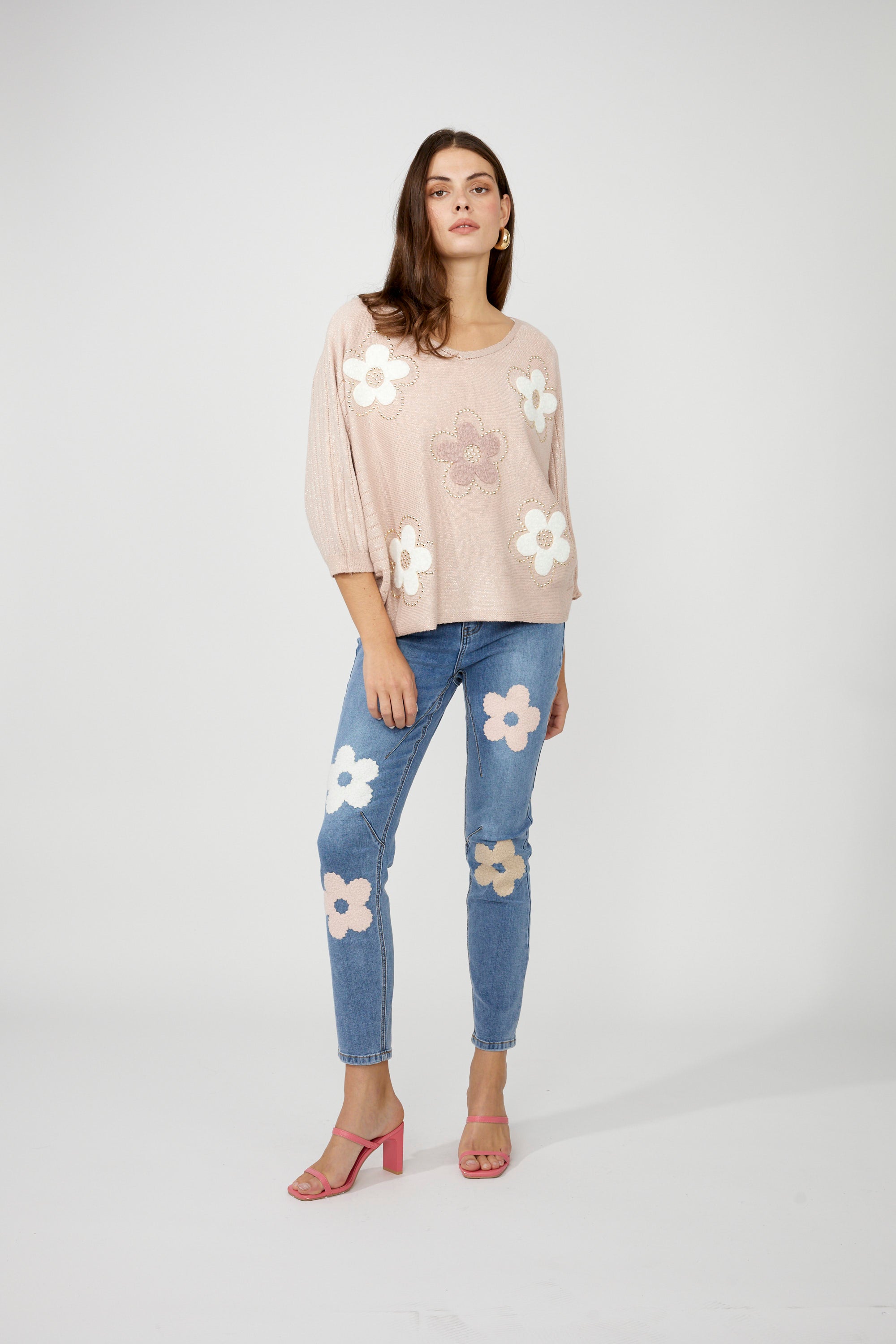 Frank Lyman Floral Crew Neck Pullover Style 256767u