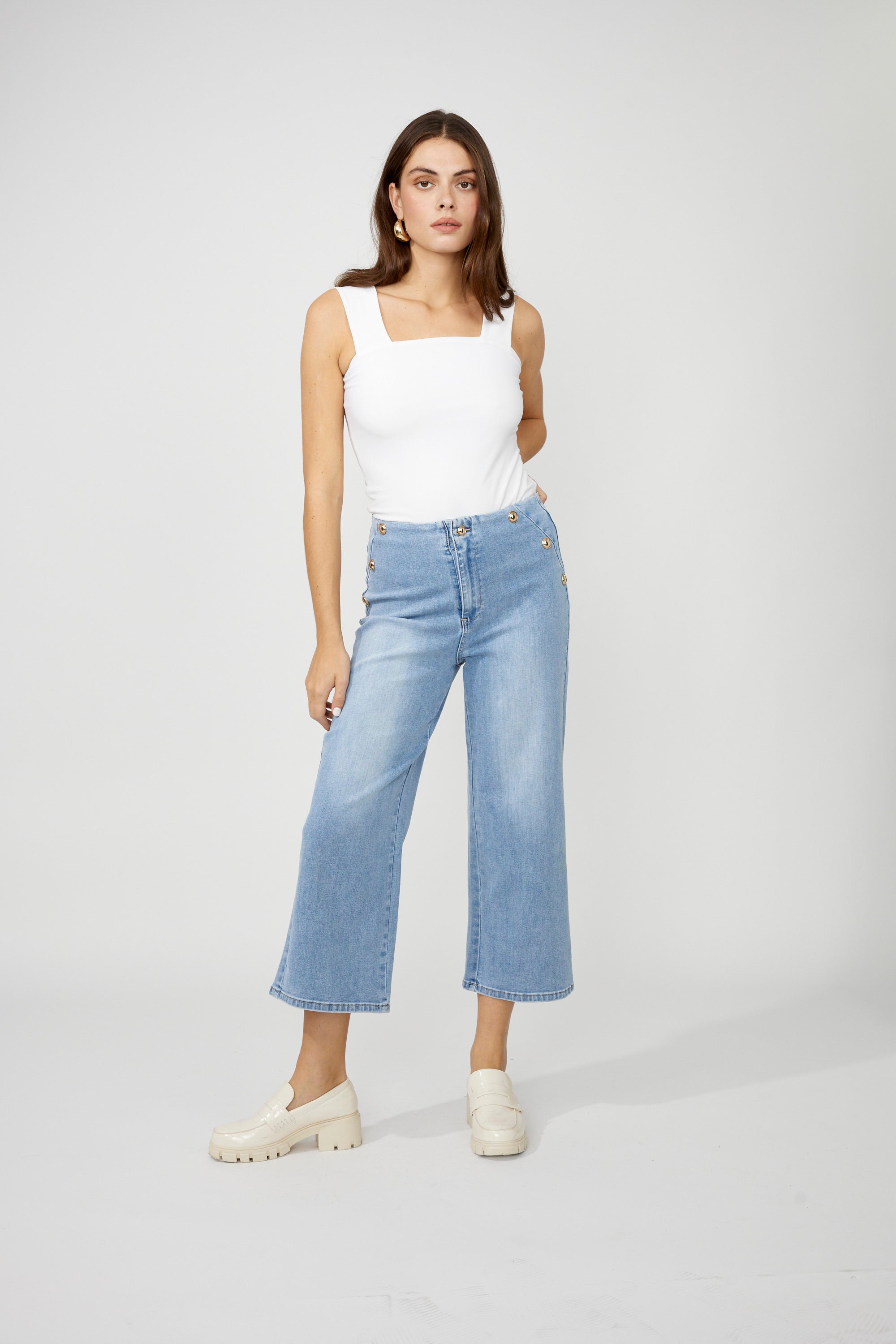 Frank Lyman Cropped Wide-leg Trousers Style 256798u