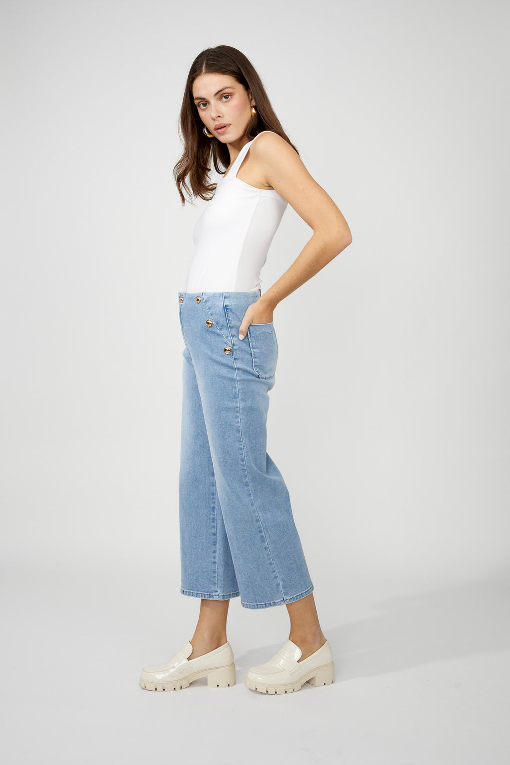 Frank Lyman Cropped Wide-leg Trousers Style 256798u