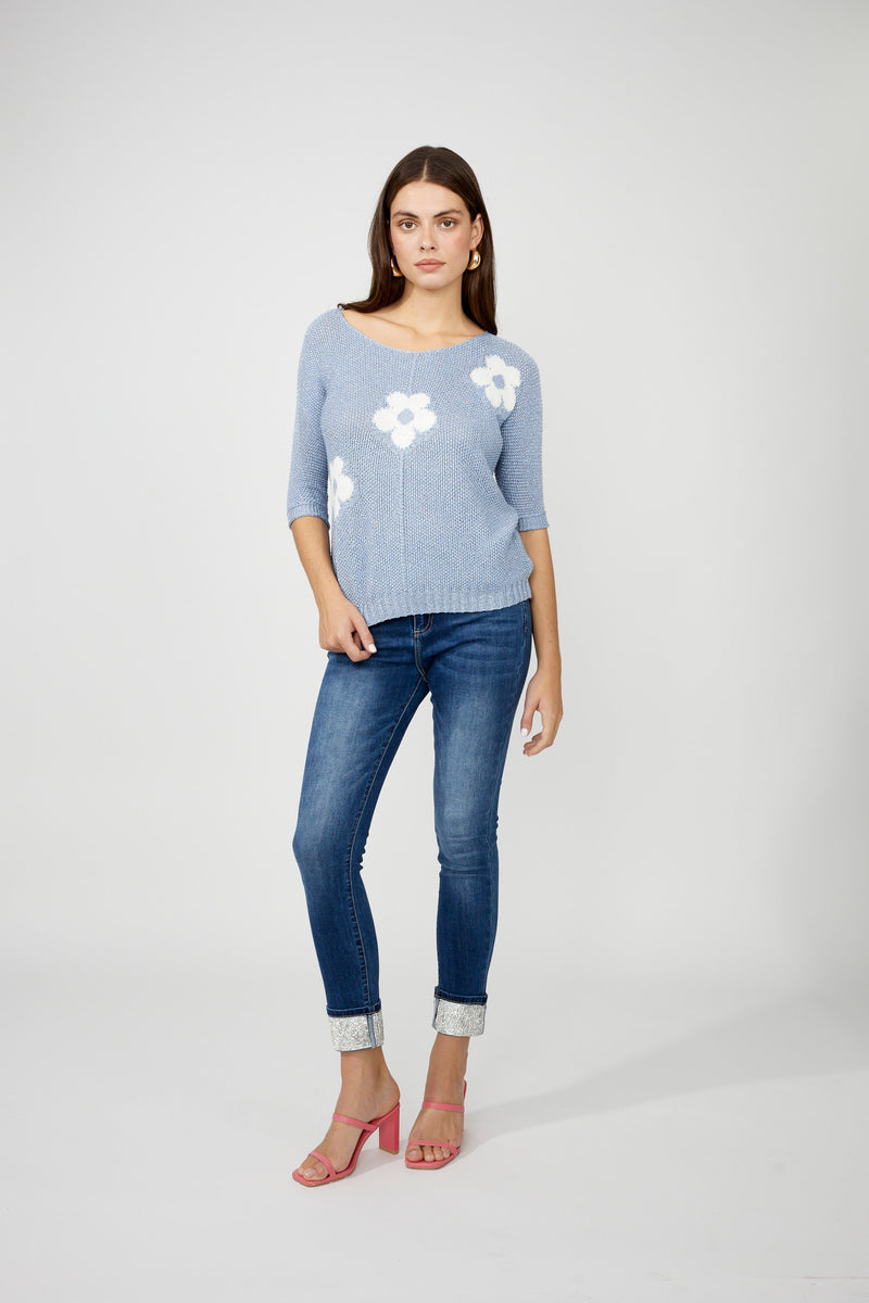 Frank Lyman Floral V-neck Pullover Style 256838u