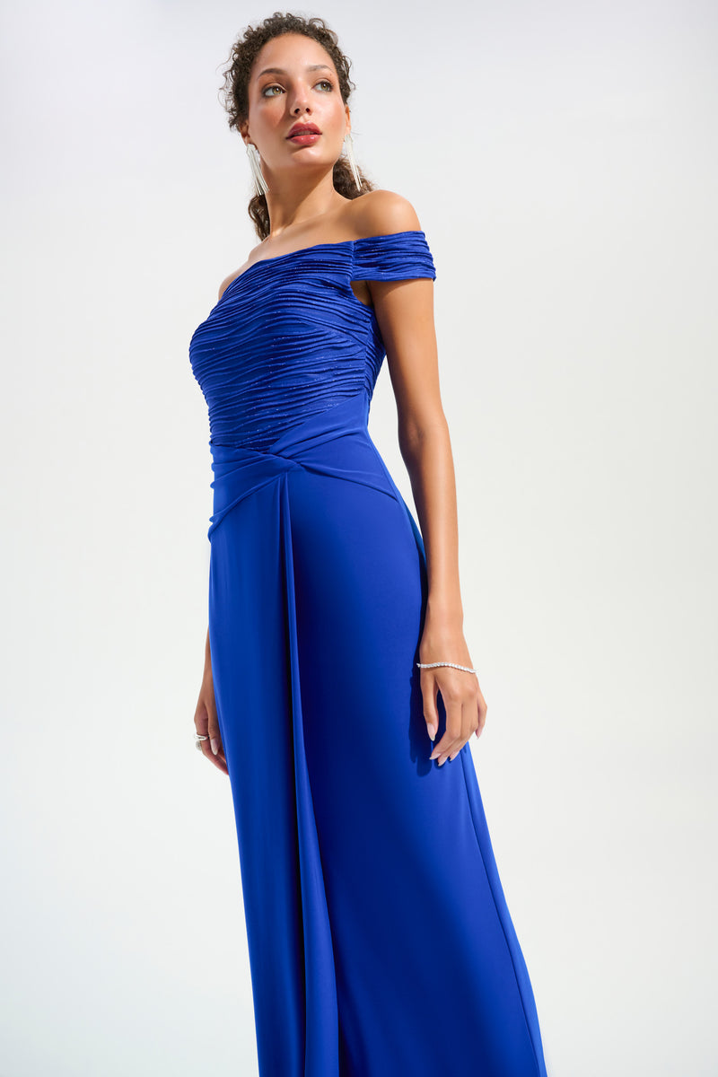 Joseph Ribkoff Elegant Off-shoulder Maxi Dress Style 261733