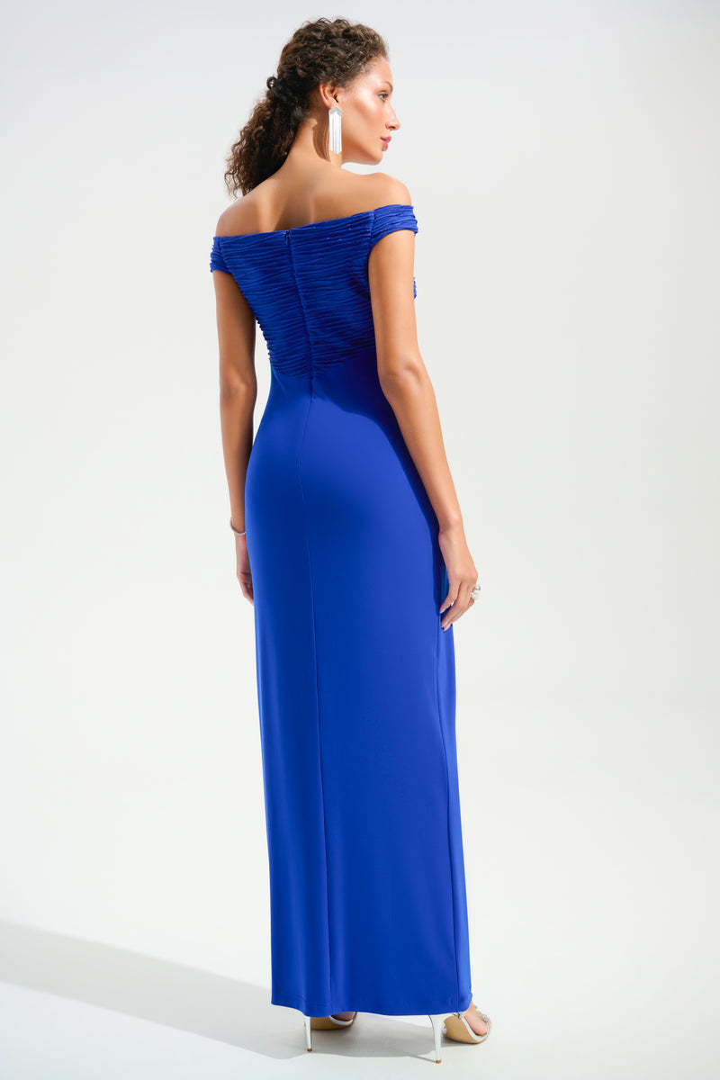 Joseph Ribkoff Elegant Off-shoulder Maxi Dress Style 261733