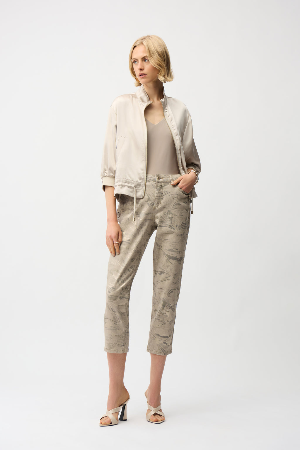 Joseph Ribkoff Slim Cropped Floral Trousers Style 261959