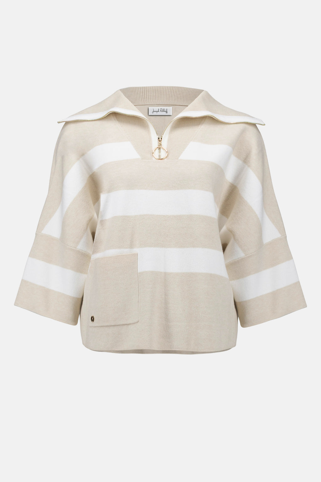 Joseph Ribkoff Striped Casual Zipper Top Style 261983