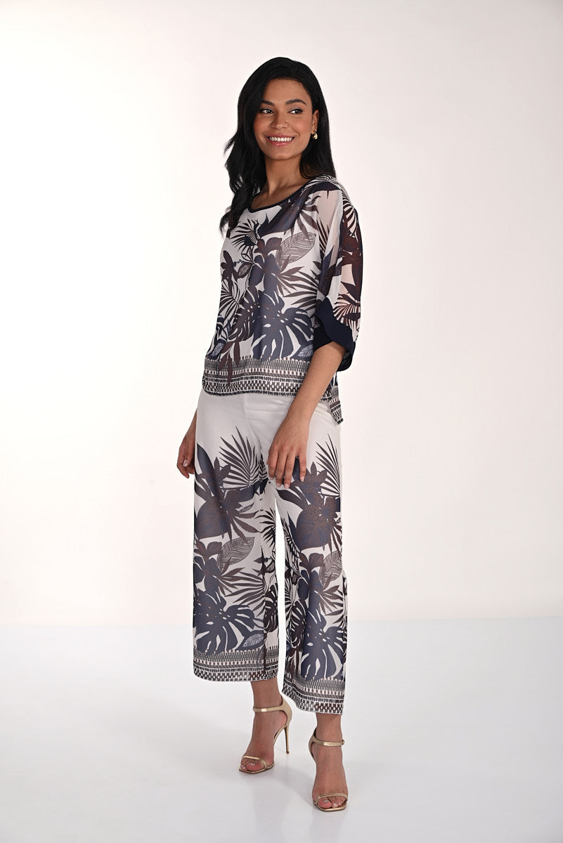 Frank Lyman Floral High-waisted Trousers Style 266108