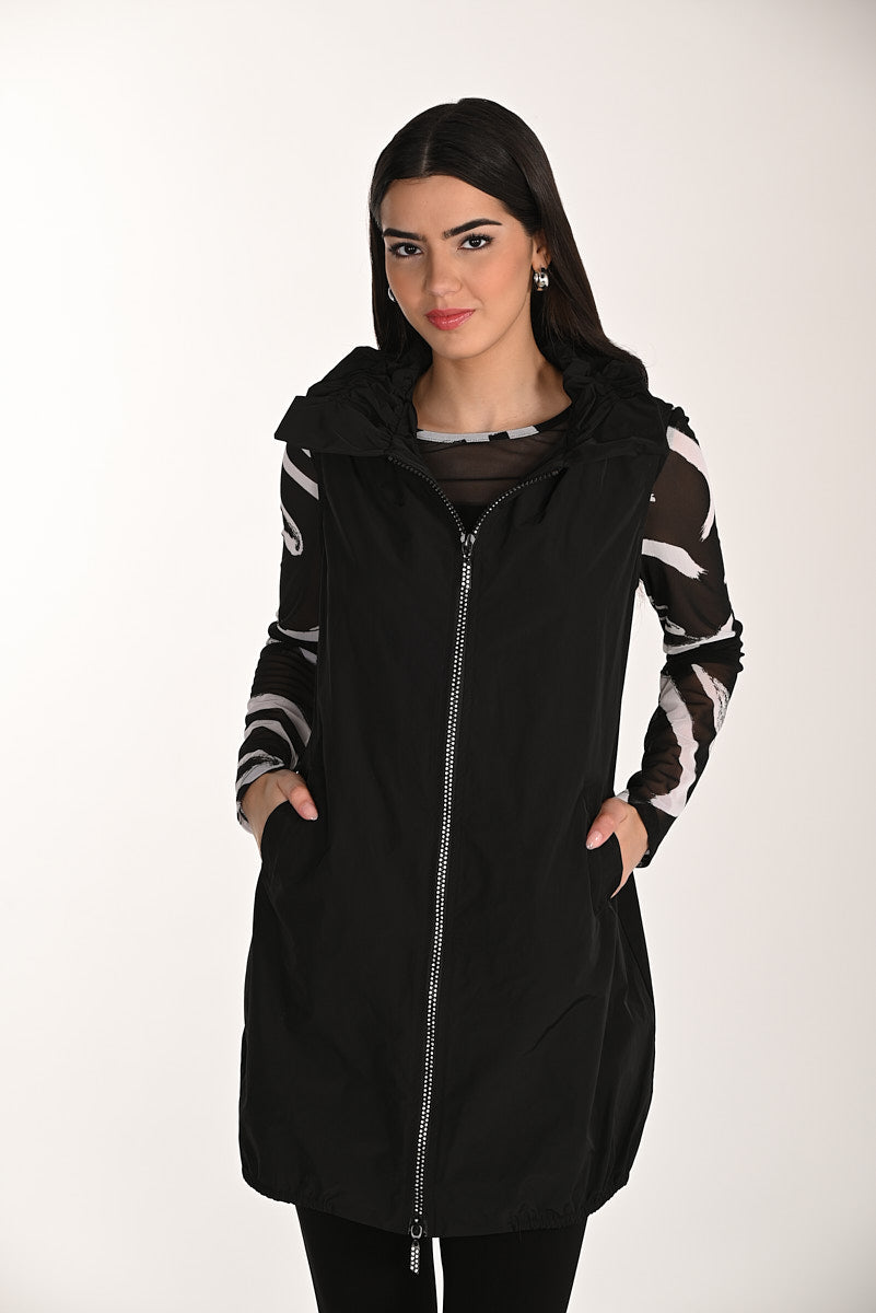 Frank Lyman Hooded Sporty Sleeveless Vest Style 266288