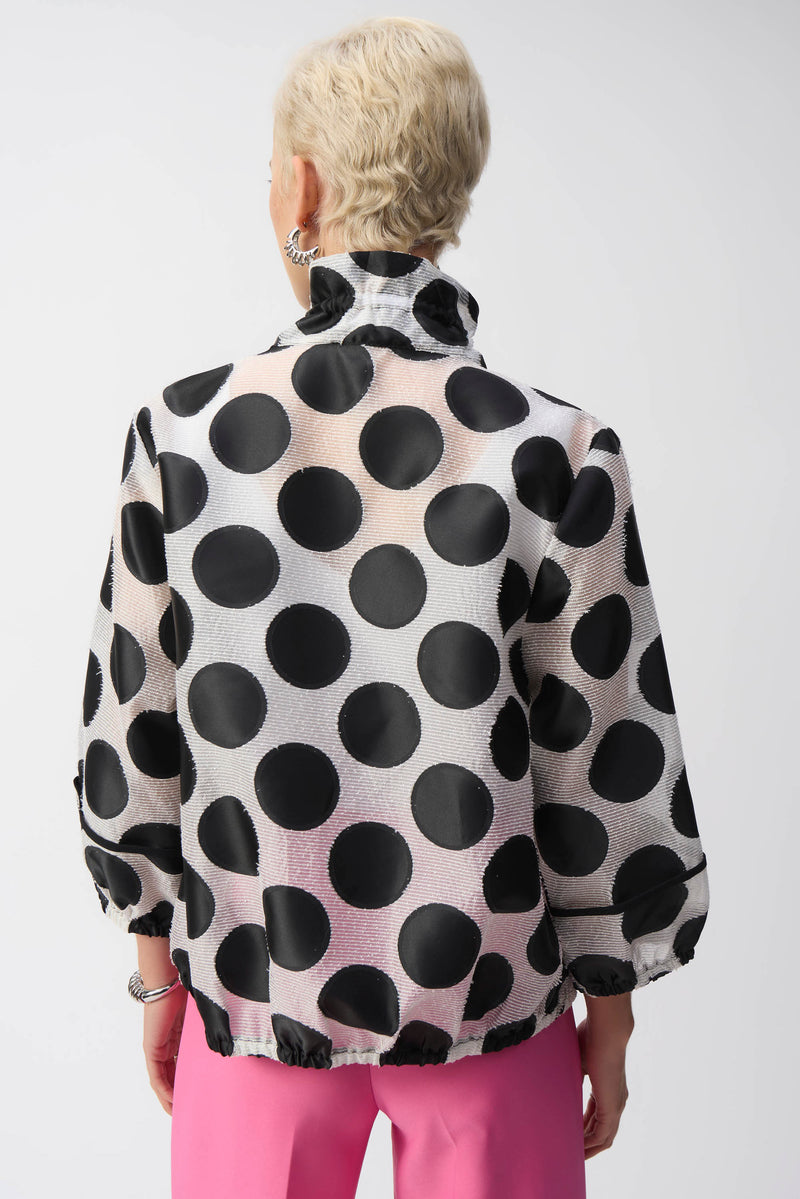 Joseph Ribkoff Polka-dot Relaxed Fit Jacket Style 251123