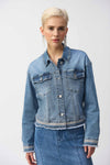 Joseph Ribkoff Casual Denim Jacket With Frayed Hem Style 251953