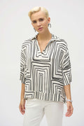 Joseph Ribkoff Satin Geometric Print Boxy Top Style 252060
