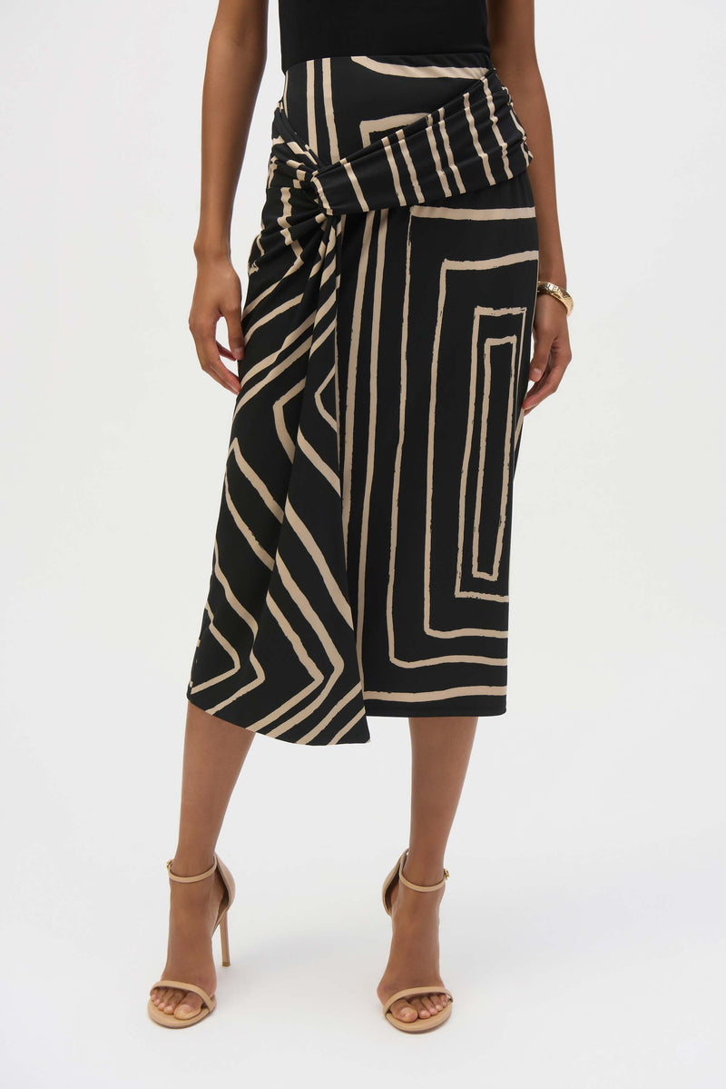 Joseph Ribkoff High-waist Midi Wrap Skirt Style 252187