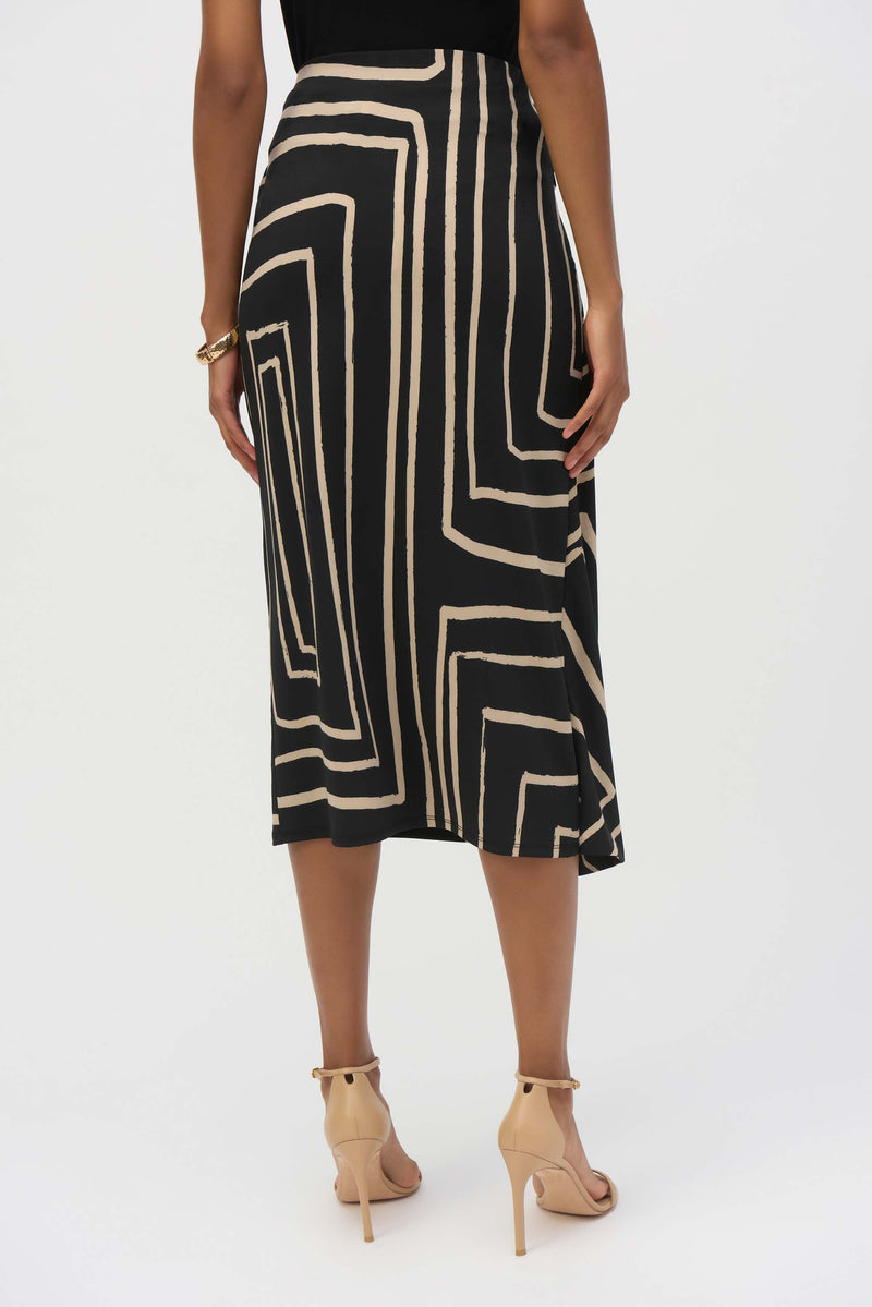 Joseph Ribkoff High-waist Midi Wrap Skirt Style 252187