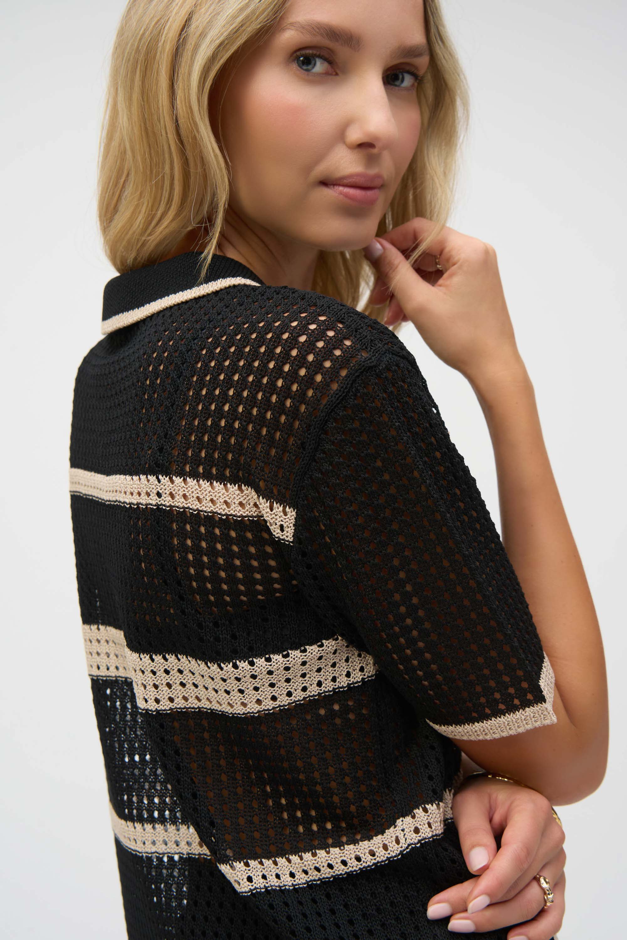 Joseph Ribkoff Striped Cropped Casual Shirt Style 252924