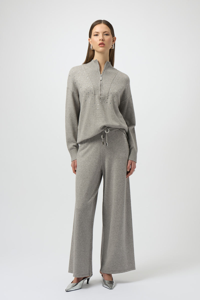 Joseph Ribkoff Rhinestone Mock Neck Sweater Pullover Style 254933