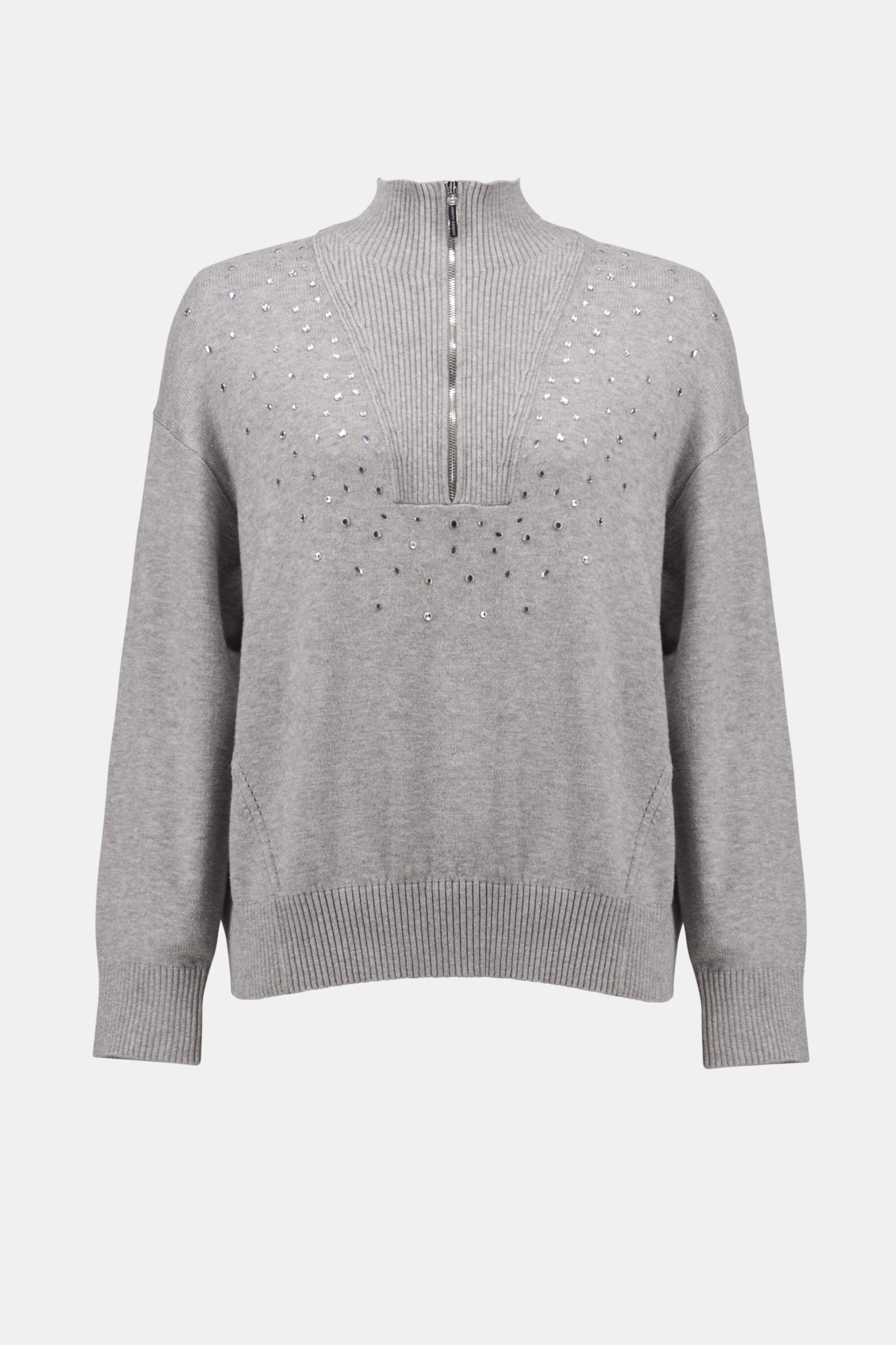 Joseph Ribkoff Rhinestone Mock Neck Sweater Pullover Style 254933