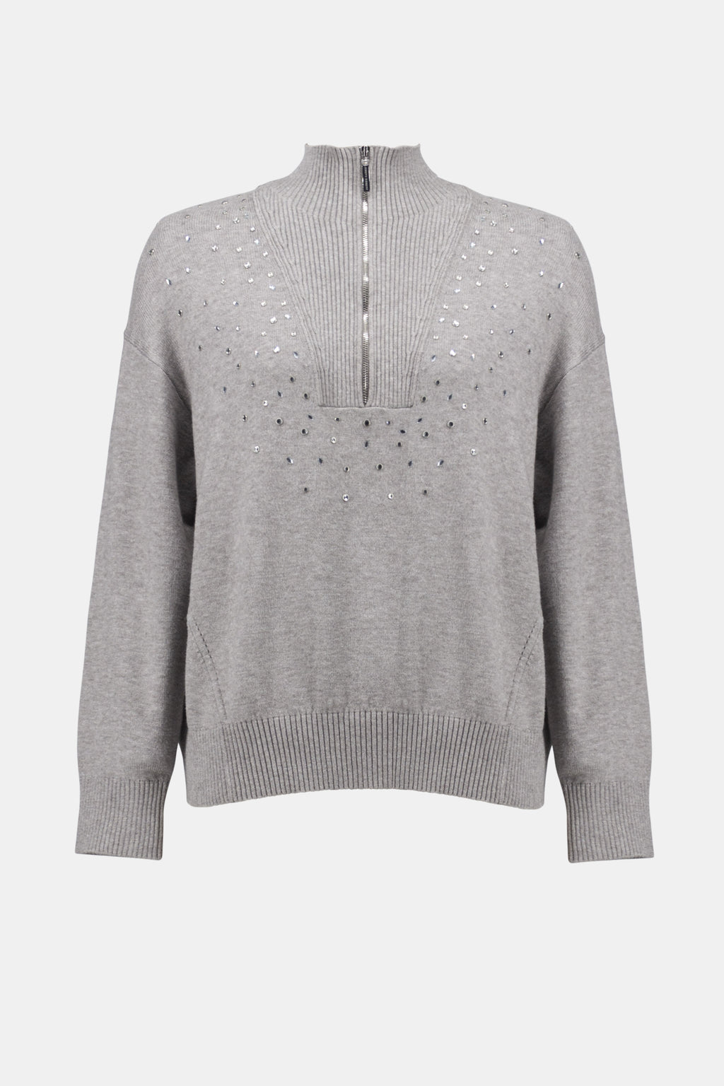 Joseph Ribkoff Rhinestone Mock Neck Sweater Pullover Style 254933