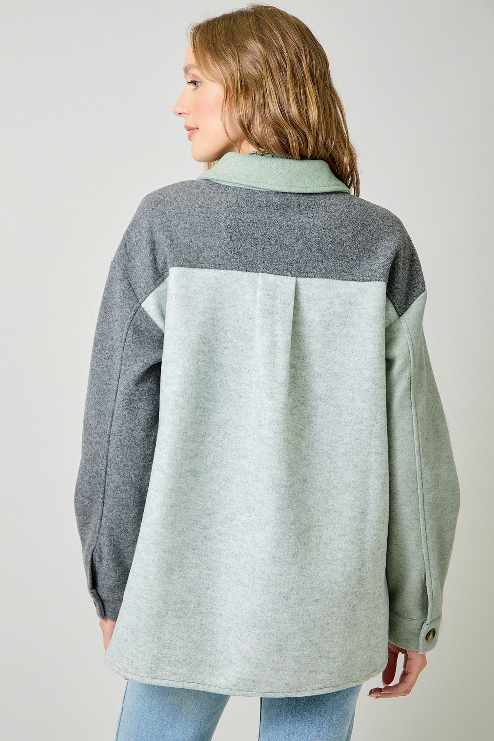 Mystree Color Blocked Shacket 61257