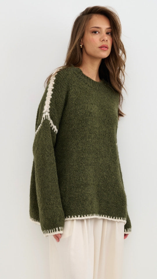 Cleo Sweater in khaki