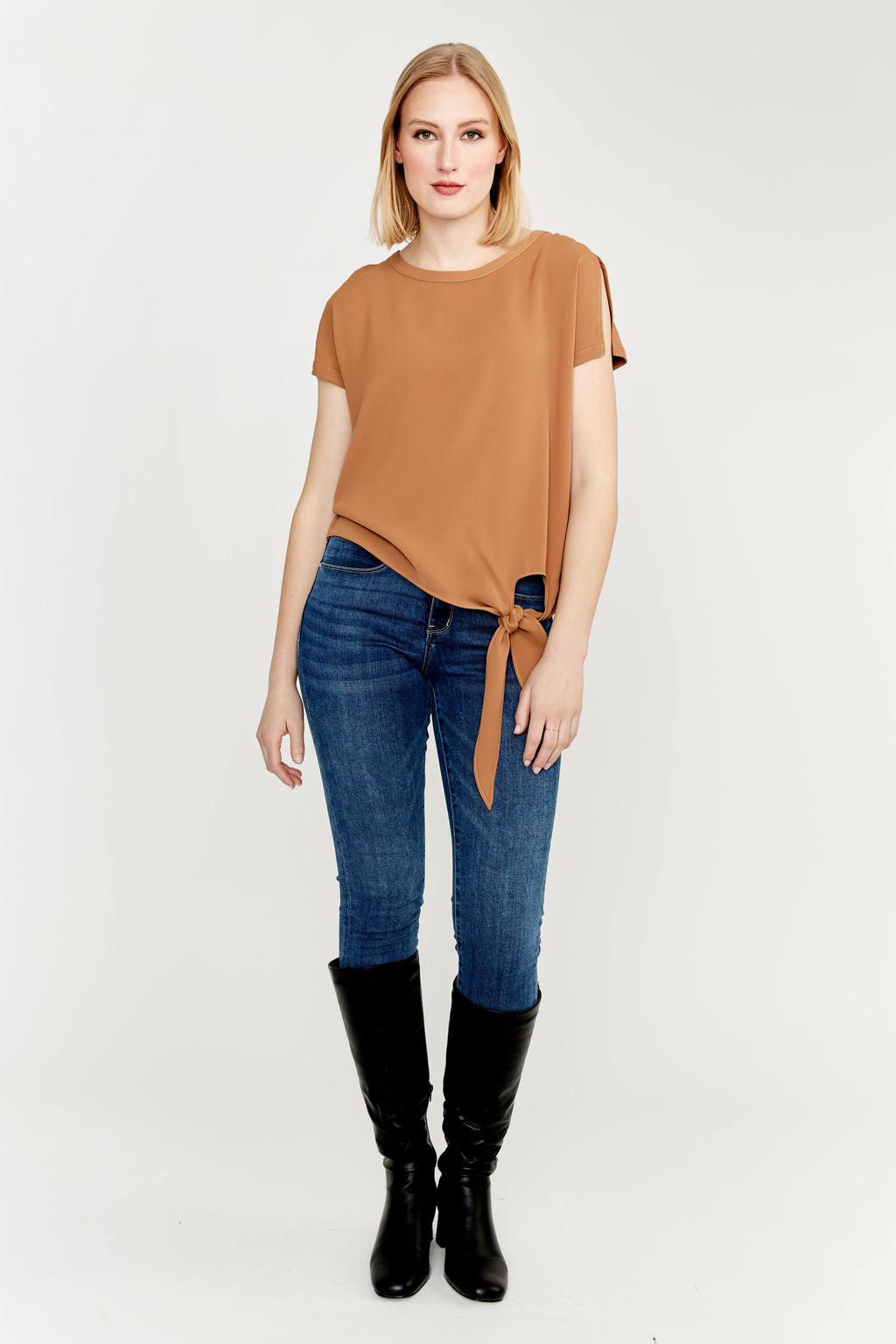 Frank Lyman Knotted Crew Neck Pullover Style 181224