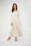 Frank Lyman Pleated High-waist Midi Skirt Style 244128