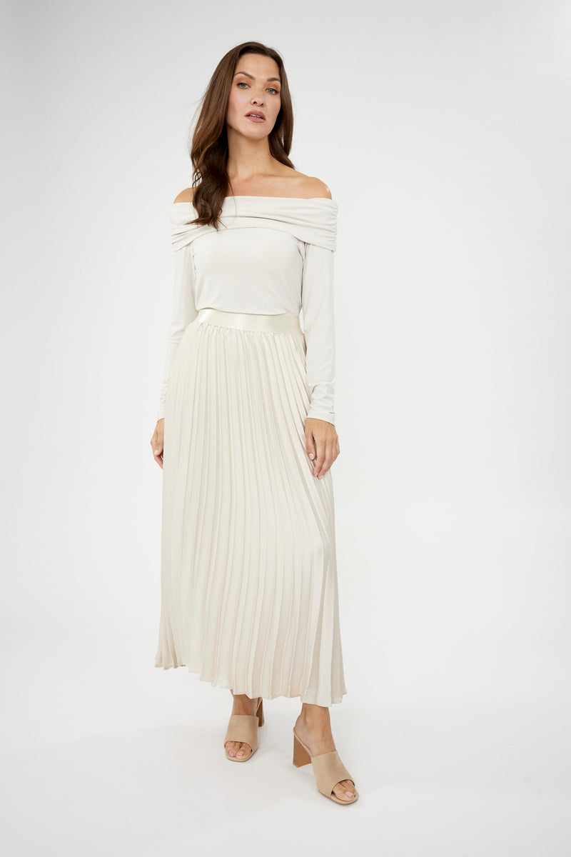 Frank Lyman Pleated High-waist Midi Skirt Style 244128