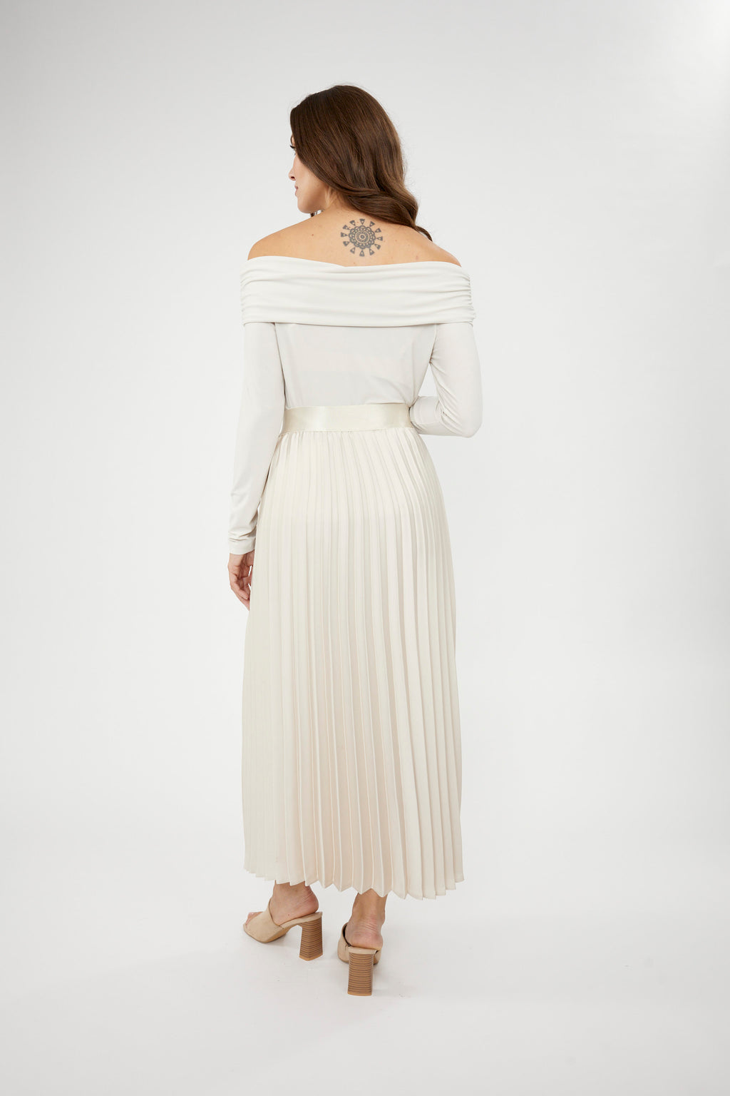 Frank Lyman Pleated High-waist Midi Skirt Style 244128