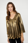 Frank Lyman Metallic V-neck Loose Fit Style 244142