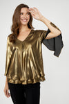 Frank Lyman Metallic V-neck Loose Fit Style 244142