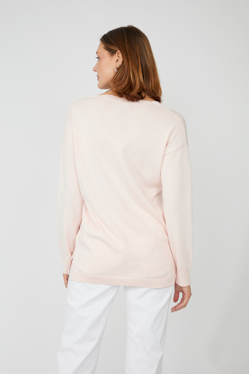 Frank Lyman Embellished V-neck Pullover Style 251503