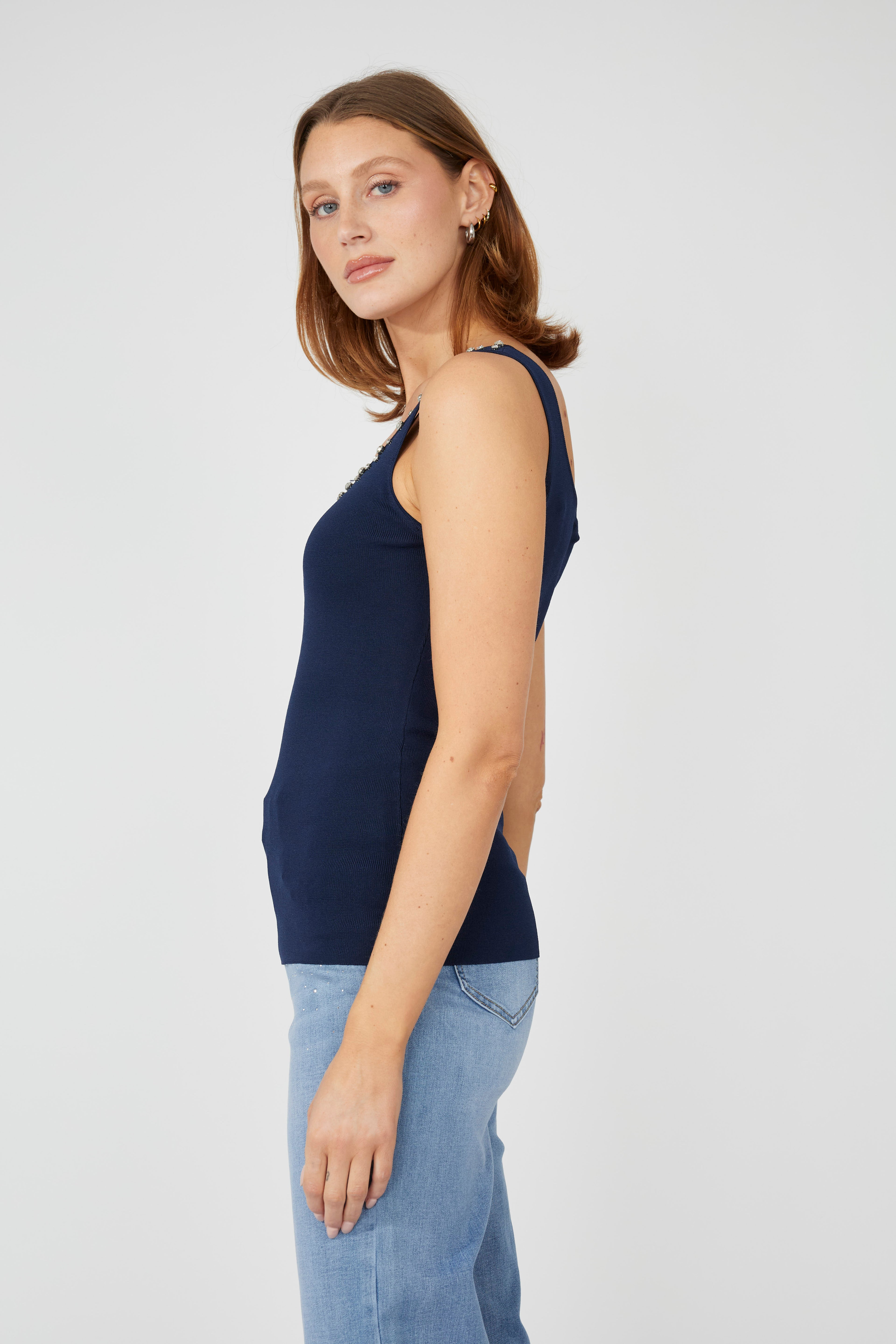 Frank Lyman Sleeveless Square Neck Pullover Style 251600